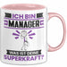 Manager Tasse Geschenk für Manager Geburtstag Lustiger Spruch Kaffee-Becher Was Ist Deine Superkraft Rosa Trendation