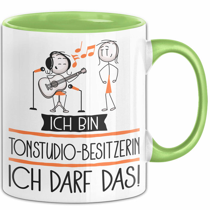 Geschenk für Tonstudio-Besitzerin Tasse Lustige Geschenkidee Geburtstag Ich Bin Tonstudio-Besitzerin Ich Darf Das Grün Trendation