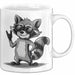 Waschbär Rockmusik Tasse Geschenk für Tiermusikliebhaber Weiß Trendation