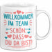 Office Arbeitskollege Tasse Geschenk Lustige Geschenkidee Spruch Willkommen Im Team Schön Dass Du Da Bist Weiß Trendation