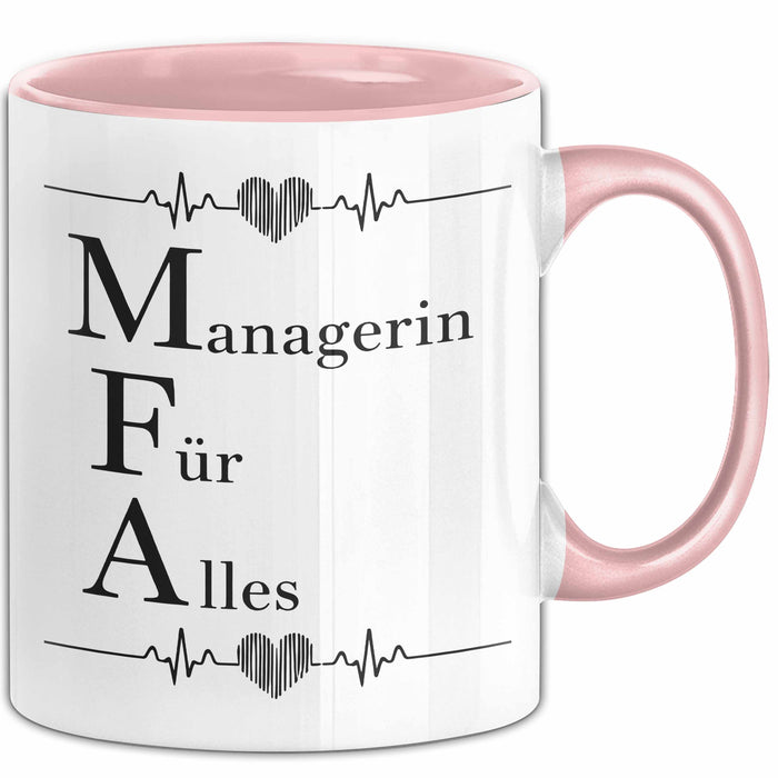 Medizinischer Assistent Arzt Tasse Geschenk Lustige Geschenkidee Spruch Managerin Für Alles Rosa Trendation