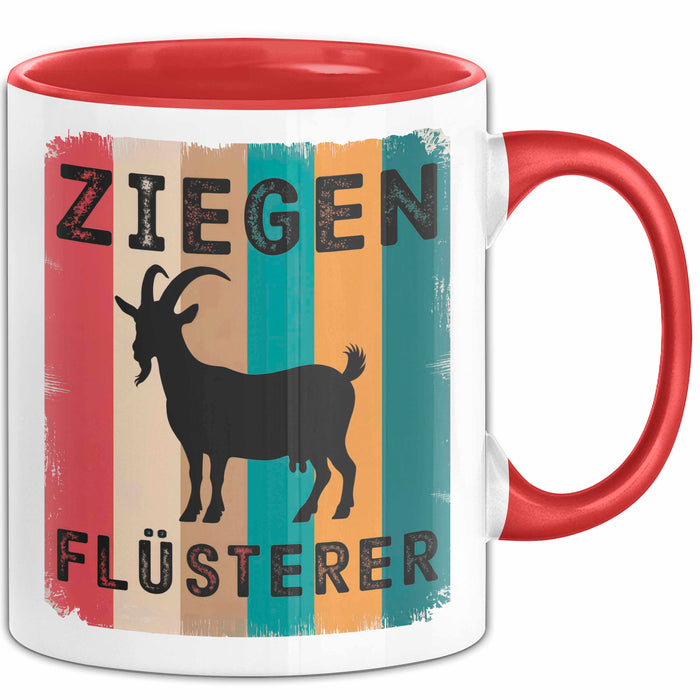 Ziegenbauer Ziegen Tier Tasse Geschenk Lustige Geschenkidee Spruch Ziegen Flüsterer Rot Trendation