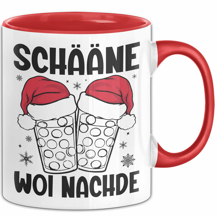 Weihnachten Tasse Geschenk Schääne Woi Nachde Kaffee-Becher Rot Trendation