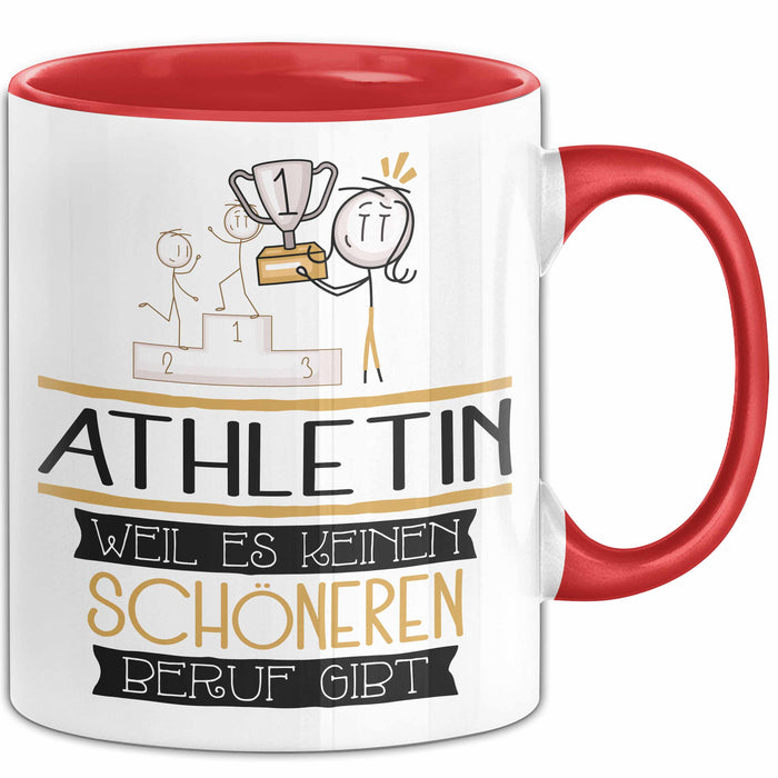 Athletin Weil Es Keinen Schöneren Beruf Gibt Tasse Geschenk für Eine Athletin Lustig Rot Trendation