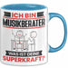 Musikberater Tasse Geschenk für Musikberater Geburtstag Lustiger Spruch Kaffee-Becher Was Ist Deine Superkraft Blau Trendation
