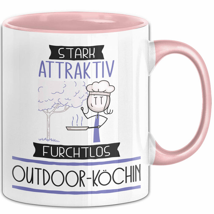 Outdoor-Köchin Tasse Geschenk Becher Stark Attraktiv Furchtlos Outdoor-Köchin Lustige Geschenkidee Rosa Trendation