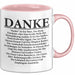 Danke Tasse Geschenk Lustige Geschenkidee Spruch Danke Rosa Trendation