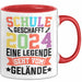 Schule Geschafft Abschluss Abi Tasse Geschenk 2025 Eine Legende Geht Vom Gelände Rot Trendation