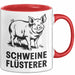 Schweinebauer Schweine Tier Tasse Geschenk Lustige Geschenkidee Spruch Schweineflüsterer Rot Trendation