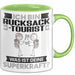Rucksacktourist Tasse Geschenk für Rucksacktourist Geburtstag Lustiger Spruch Kaffee-Becher Was Ist Deine Superkraft Grün Trendation