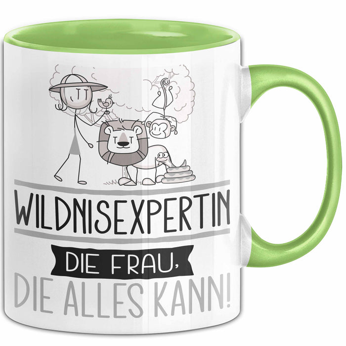 Wildnisexpertin Geschenk Tasse Becher Die Frau Die Allen Kann Geschenkidee für eine Wildnisexpertin Lustig Grün Trendation
