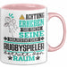 Rugbyspieler Geschenk Tasse Lustiger Spruch Erheben Sie Sich Der Rugbyspieler Betritt den Raum Rosa Trendation