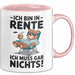 Rentner Pensionär Sarkasmus Bär Tasse Geschenk Lustige Geschenkidee Spruch Ich Bin In Rente Ich Muss Gar Nichts Rosa Trendation