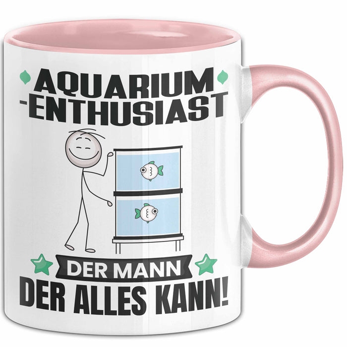 Aquarium-Enthusiast Tasse Geschenk für Aquarium-Enthusiast Der Mann Der Alles Kann Geschenkidee zum Geburtstag Rosa Trendation