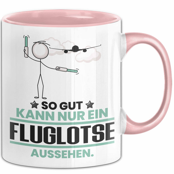 Fluglotse Geschenk Tasse So Gut Kann Nur Ein Fluglotse Aussehen Geschenkidee Kaffee-Becher Rosa Trendation