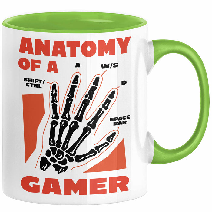 Gamer Geschenk Tasse Anatomy Of A Gamer Zocker Lustige Geschenkidee Grün Trendation