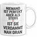 Steffi Tasse Geschenk Niemand Ist Perfekt Steffi Verdammt Nah Dran Geschenkidee Weiß Trendation