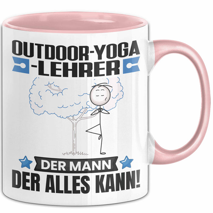 Outdoor-Yoga-Lehrer Tasse Geschenk für Outdoor-Yoga-Lehrer Der Mann Der Alles Kann Geschenkidee zum Geburtstag Rosa Trendation