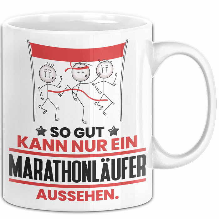 Marathonläufer Geschenk Tasse So Gut Kann Nur Ein Marathonläufer Aussehen Geschenkidee Kaffee-Becher Weiß Trendation