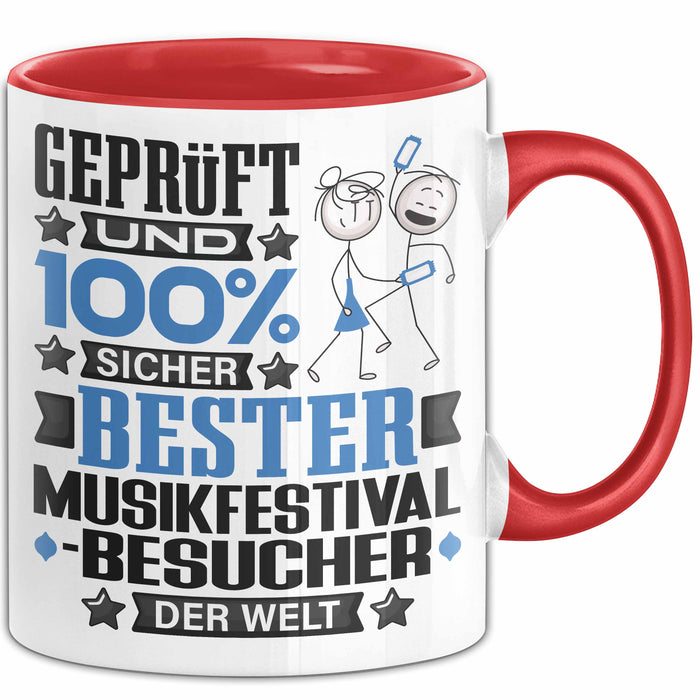 Musikfestival-Besucher Geschenk Lustiger Spruch für Musikfestival-Besucher Geschenkidee Bester Musikfestival-Besucher Der Welt Rot Trendation