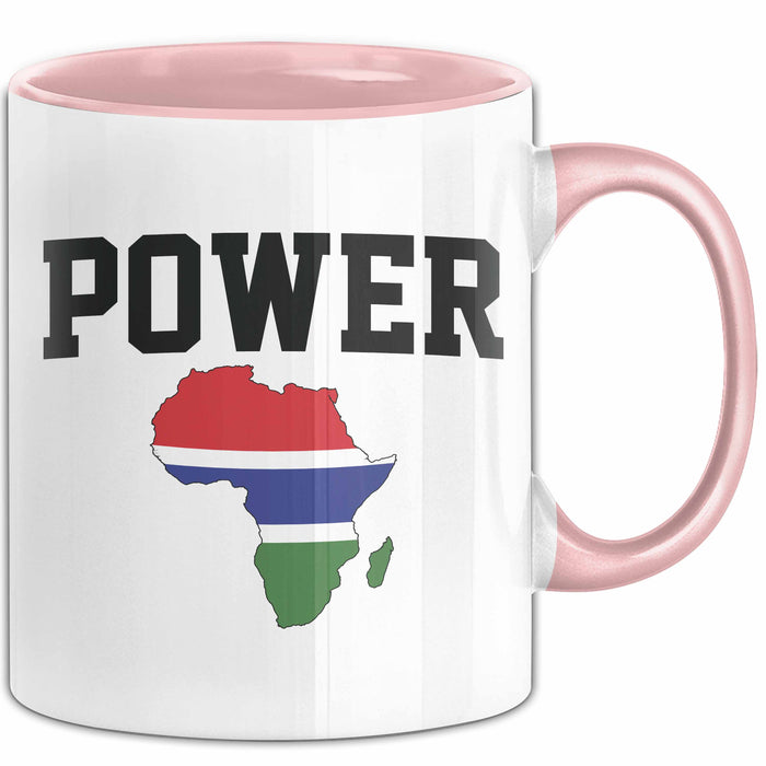 Afrika Tasse Geschenk Schwarz Afrikanischen Power Gambia Map Becher Rosa Trendation