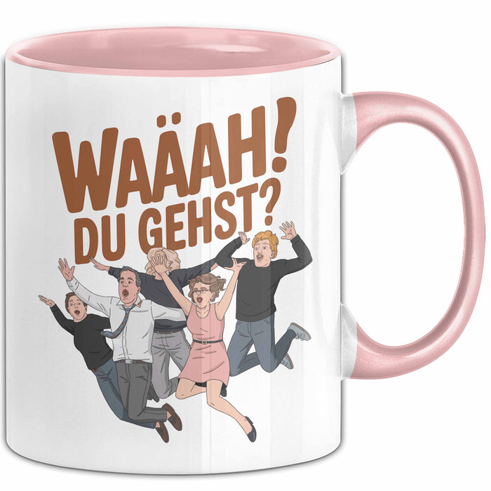 Büroarbeit Kollege Abschied Tasse Geschenk Lustige Geschenkidee Spruch Du Gehst Rosa Trendation