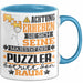 Puzzler Geschenk Tasse Lustiger Spruch Erheben Sie Sich Der Puzzler Betritt den Raum Blau Trendation