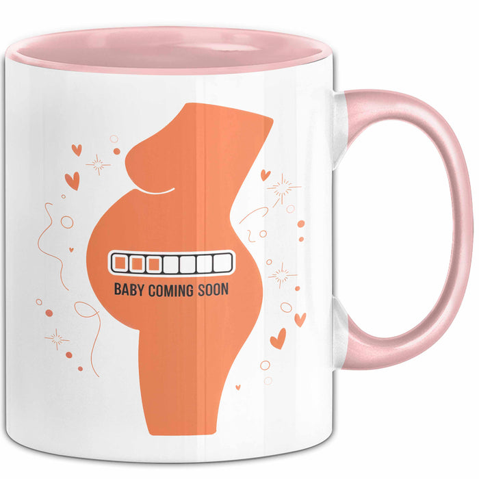 Werdende Mama Tasse Geschenk Lustige Geschenkidee Spruch Für Bald Mütter Rosa Trendation