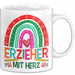 Erzieher Mit Herz Tasse Lustiges Geschenk Für Kindergarten Erzieher Mann Weiß Trendation