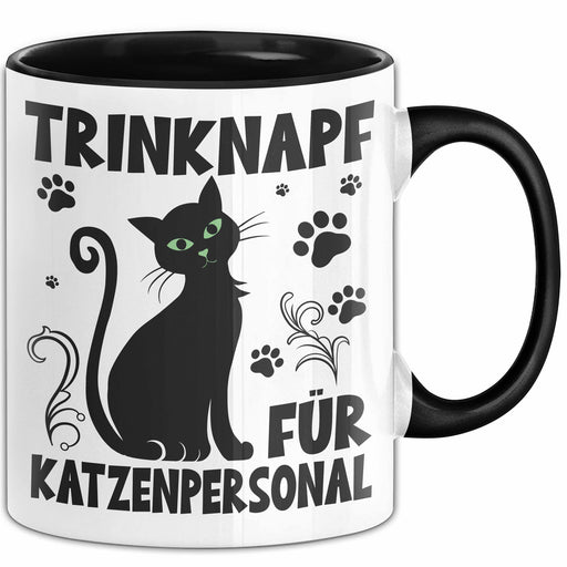 Katzen-Liebhaberin Tasse Geschenk Trinknapf Für Katzenpersonal Geschenkidee Katzenmama Kaffee-Becher Trendation