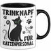 Katzen-Liebhaberin Tasse Geschenk Trinknapf Für Katzenpersonal Geschenkidee Katzenmama Kaffee-Becher Trendation