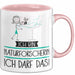 Geschenk für Naturforscherin Tasse Lustige Geschenkidee Geburtstag Ich Bin Naturforscherin Ich Darf Das Rosa Trendation