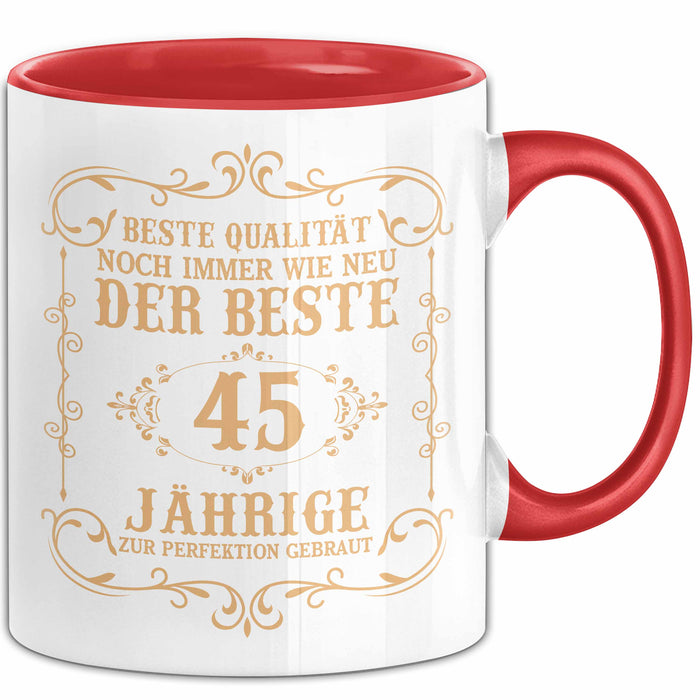 45er Geburtstag Geschenk Männer Vater Mann Noch Immer Der Beste 45-Jährige Zur Perfektion Gebraut Opa Rot Trendation