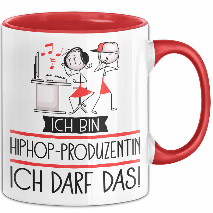 Geschenk für Hiphop-Produzentin Tasse Lustige Geschenkidee Geburtstag Ich Bin Hiphop-Produzentin Ich Darf Das Rot Trendation