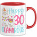 30er Geburtstag Tasse Geschenk Happy 30 And Glamarous Llama Alpaka Liebhaber Geschenkidee zum Geburtstag Rot Trendation