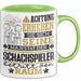 Schachspieler Geschenk Tasse Lustiger Spruch Erheben Sie Sich Der Schachspieler Betritt den Raum Grün Trendation
