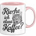 Kaffeeliebhaber Tasse Geschenk Lustige Geschenkidee Spruch Rieche Ich Etwa Kaffee Rosa Trendation