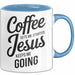Jesus Christliche Geschenk Kaffee Jesus hält mich am Laufen Geschenkidee Lustig Blau Trendation