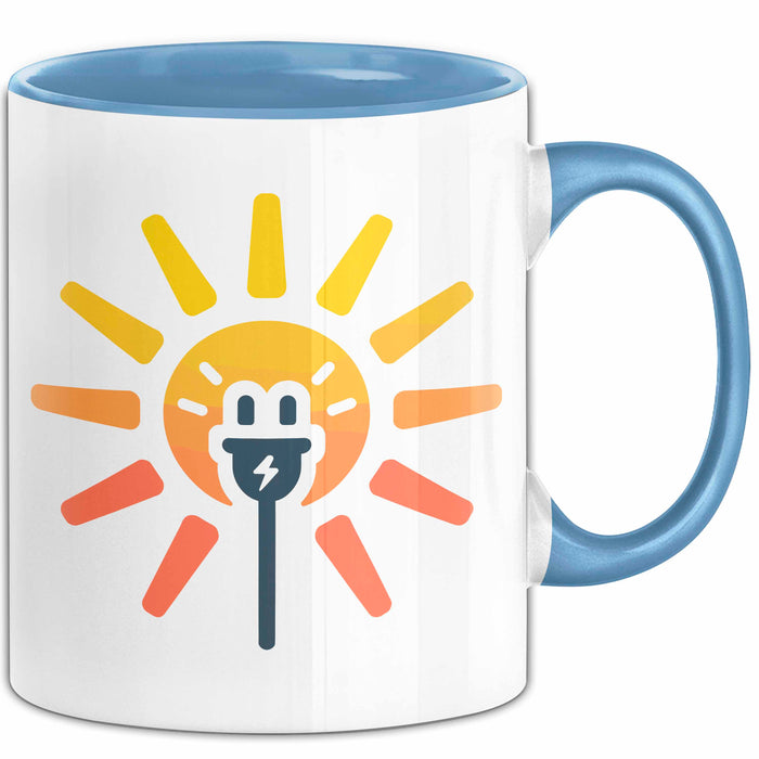 Solarenergie Fan Tasse Geschenkidee für Erneuerbare Energie Blau Trendation