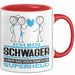 Schwager Geschenk Tasse Ich Bin Schwager Aber Sag Doch Einfach Superheld Lustige Geschenkdiee für Schwager Kaffee-Becher Rot Trendation