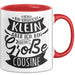 Große Cousine Tasse Geschenk Verkündung Ich Bin Vielleicht Klein Aber Ich Bin Bald Eine Große Cousine Geschenkidee Nachwuchs Rot Trendation