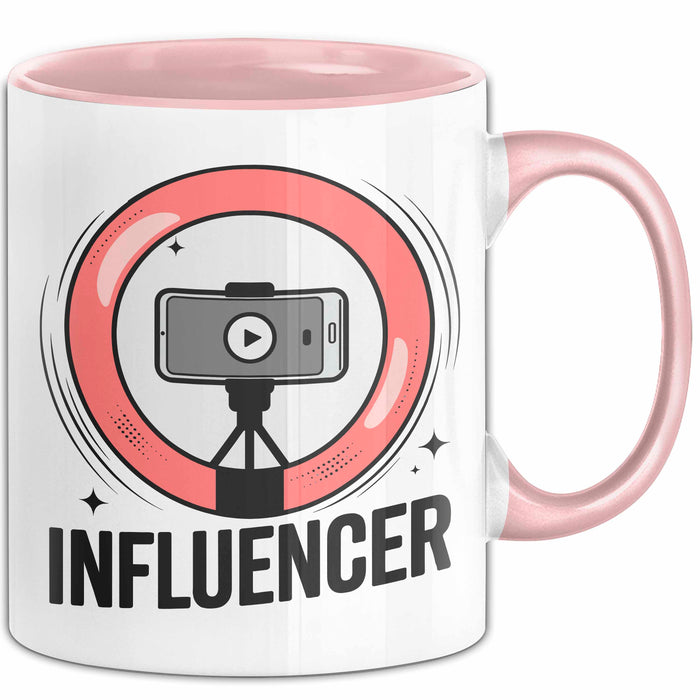Influencer Tasse Geschenkidee für Content Creator Fans Rosa Trendation