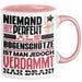 Bogenschütze Geschenk Tasse Lustige Geschenkidee für Bogenschütze Geburtstag Kaffee-Becher Niemand Ist Perfekt Aber Als Bogenschütze Ist Man Nah Dran Rosa Trendation