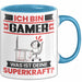 Gamer Tasse Geschenk für Gamer Geburtstag Lustiger Spruch Kaffee-Becher Was Ist Deine Superkraft Blau Trendation
