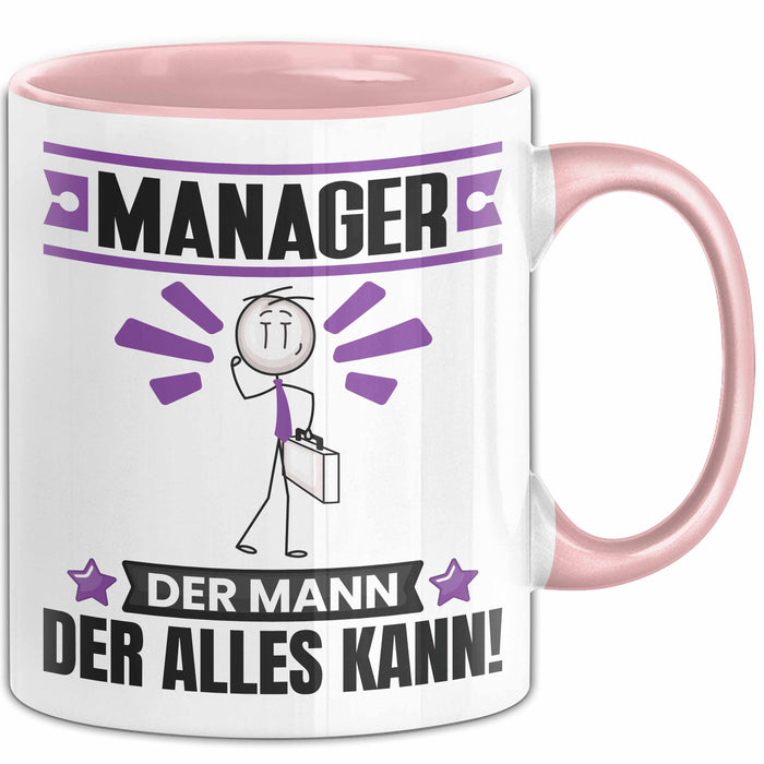 Manager Tasse Geschenk für Manager Der Mann Der Alles Kann Geschenkidee zum Geburtstag Rosa Trendation