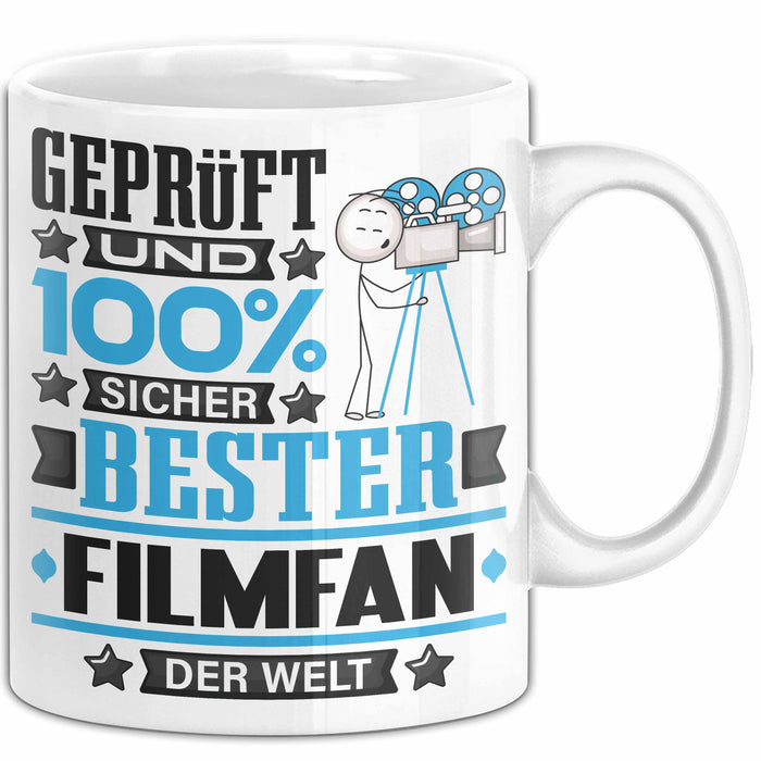 Filmfan Geschenk Lustiger Spruch für Filmfan Geschenkidee Bester Filmfan Der Welt Weiß Trendation