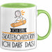 Geschenk für Skateboarderin Tasse Lustige Geschenkidee Geburtstag Ich Bin Skateboarderin Ich Darf Das Grün Trendation