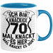70er Geburtstag Geschenk Männer Frauen Ich Bin Knackige 70 Tasse Geschenkidee Lustiger Spruch Opa 70. Geburtstag Kaffee-Becher Blau Trendation