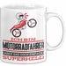 Motorradfahrer Geschenk Tasse Ich Bin Motorradfahrer Aber Sag Doch Einfach Superheld Lustige Geschenkdiee für Motorradfahrer Kaffee-Becher Weiß Trendation