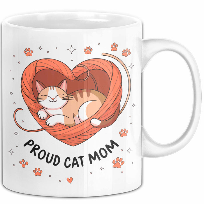 Katzen Mama Tasse Geschenk Lustige Geschenkidee Spruch Für Katzen Eltern Weiß Trendation